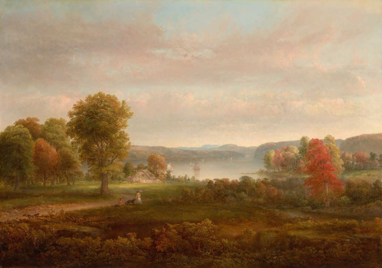 Utsikt över Hudson hösten 1850. av Thomas Doughty