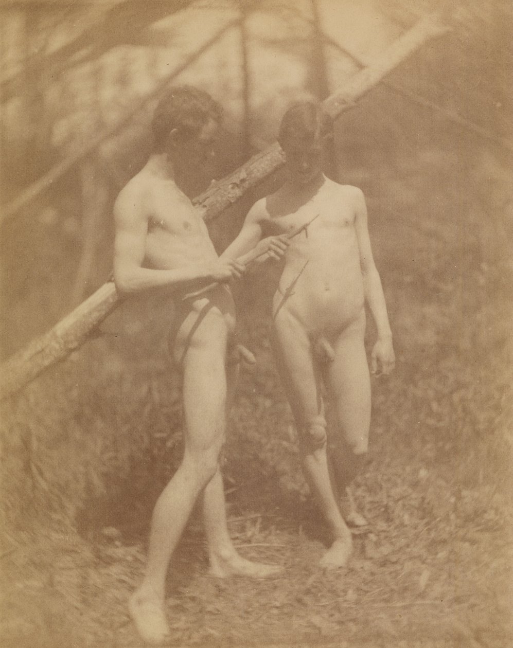 [Två manliga nakenstudier] av Thomas Eakins