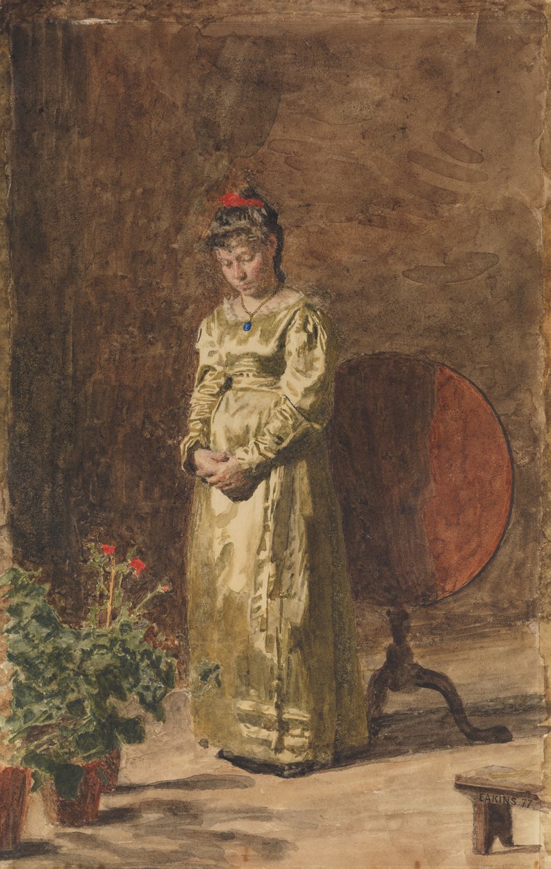 Ung flicka mediterar, 1877. av Thomas Eakins
