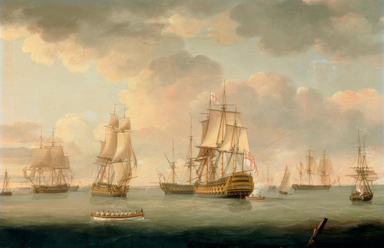 Brittiska krigsfartyg vid Spithead av Thomas Elliott
