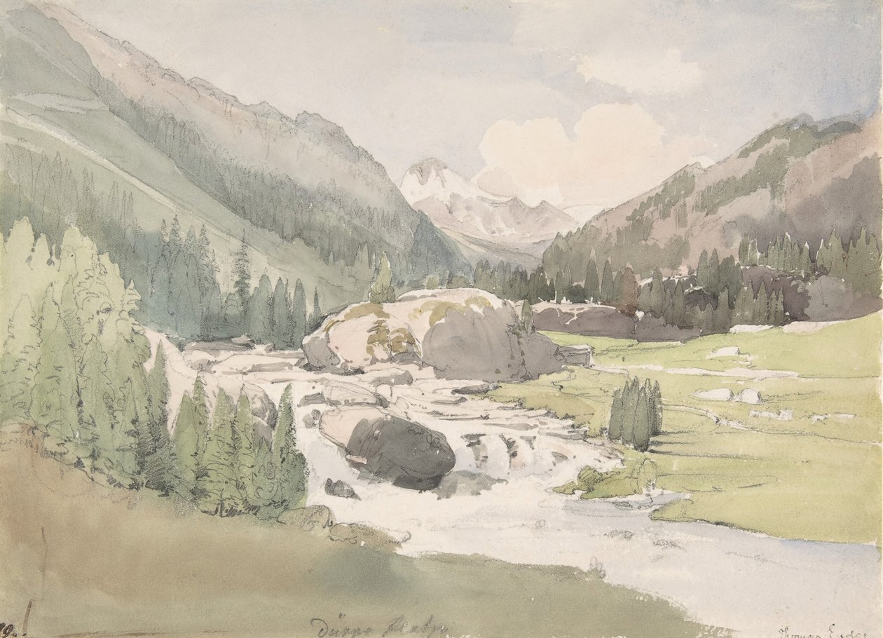 Mountain Valley, början av mitten av 1800-talet. av Thomas Ender