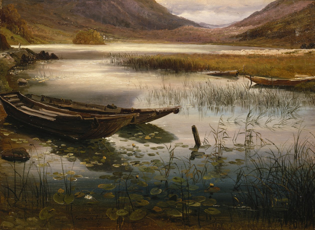 Båtar och näckrosor av Thomas Fearnley