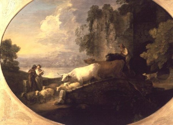 Boskap som korsar en bro av Thomas Gainsborough
