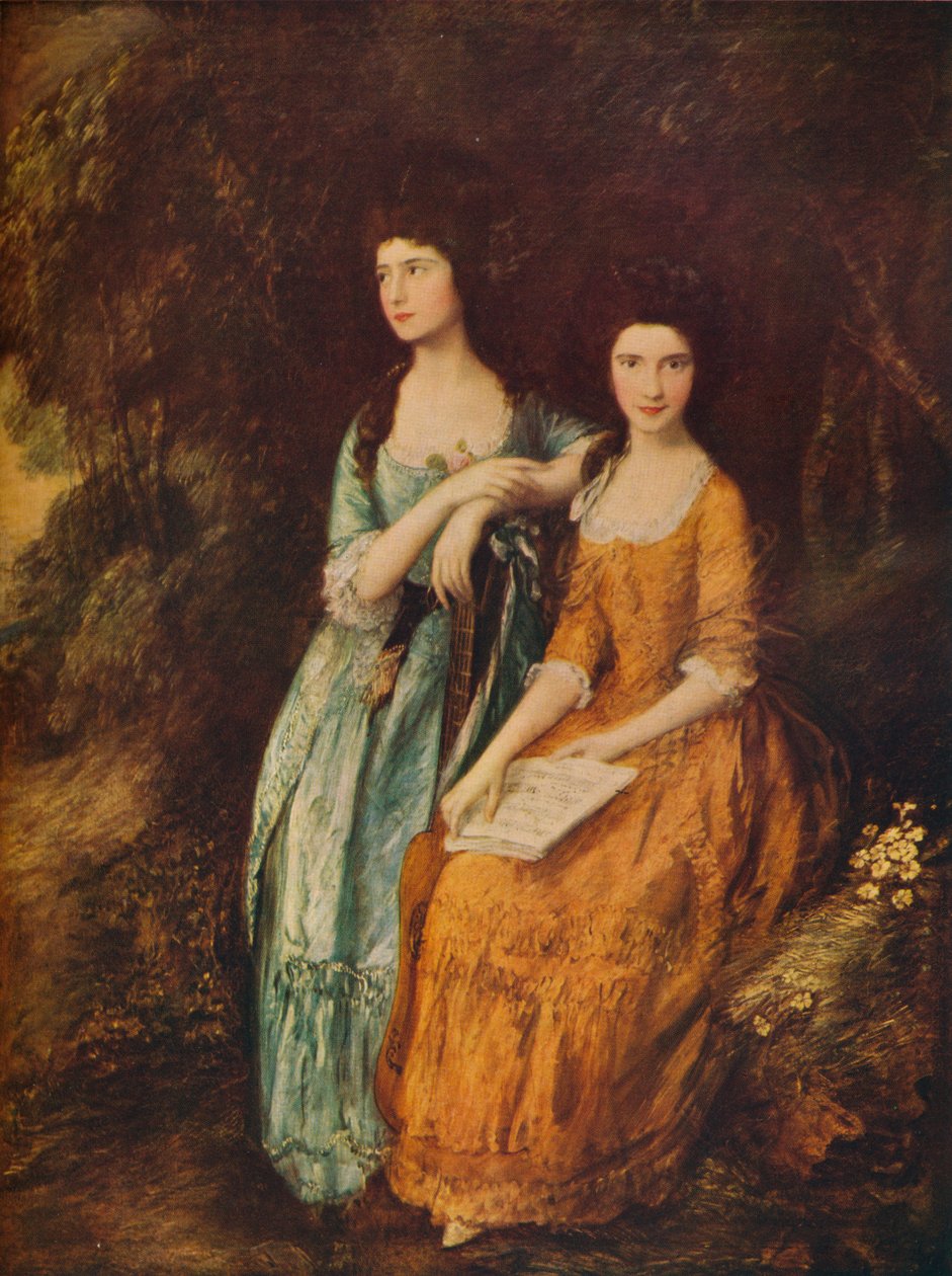 Elizabeth och Mary Linley, c1772 av Thomas Gainsborough