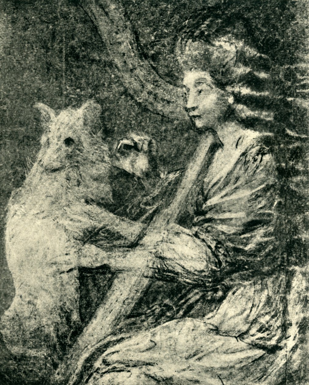 Harpist och hund, c1778, 1943. av Thomas Gainsborough