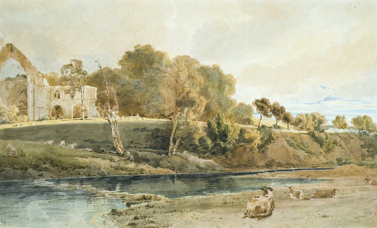 Bolton Abbey, Yorkshire av Thomas Girtin