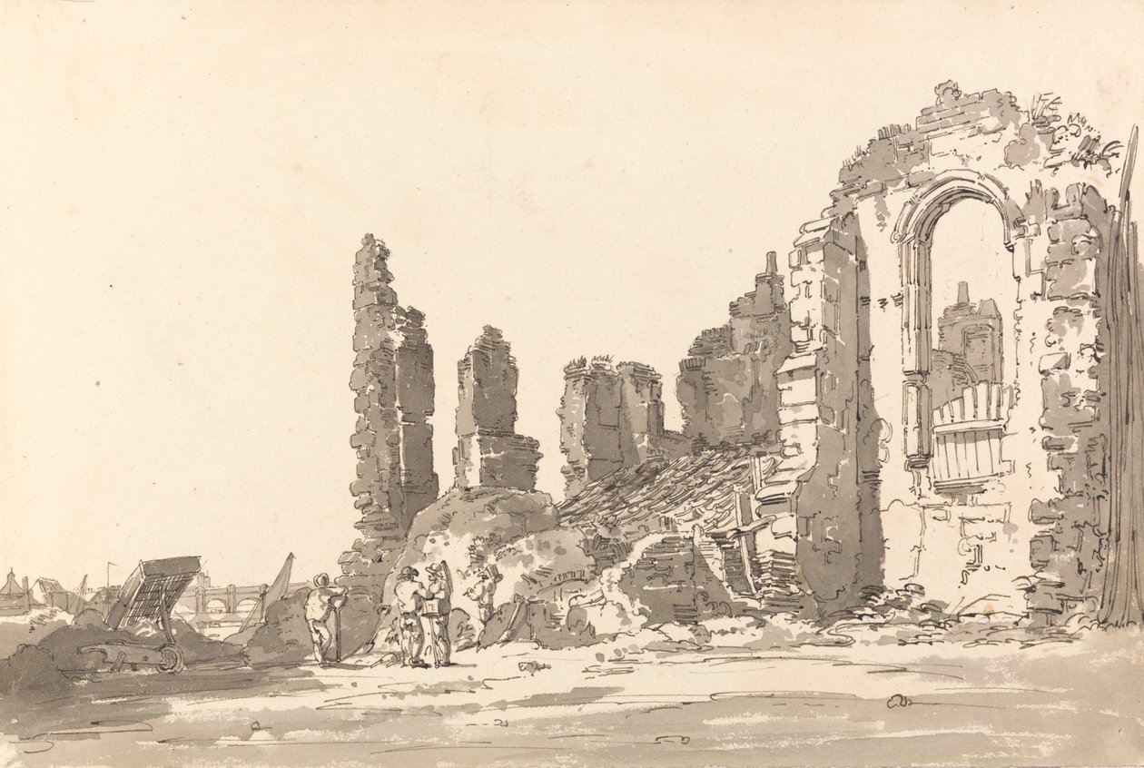 Ruinerna av Savoy Palace, London av Thomas Girtin