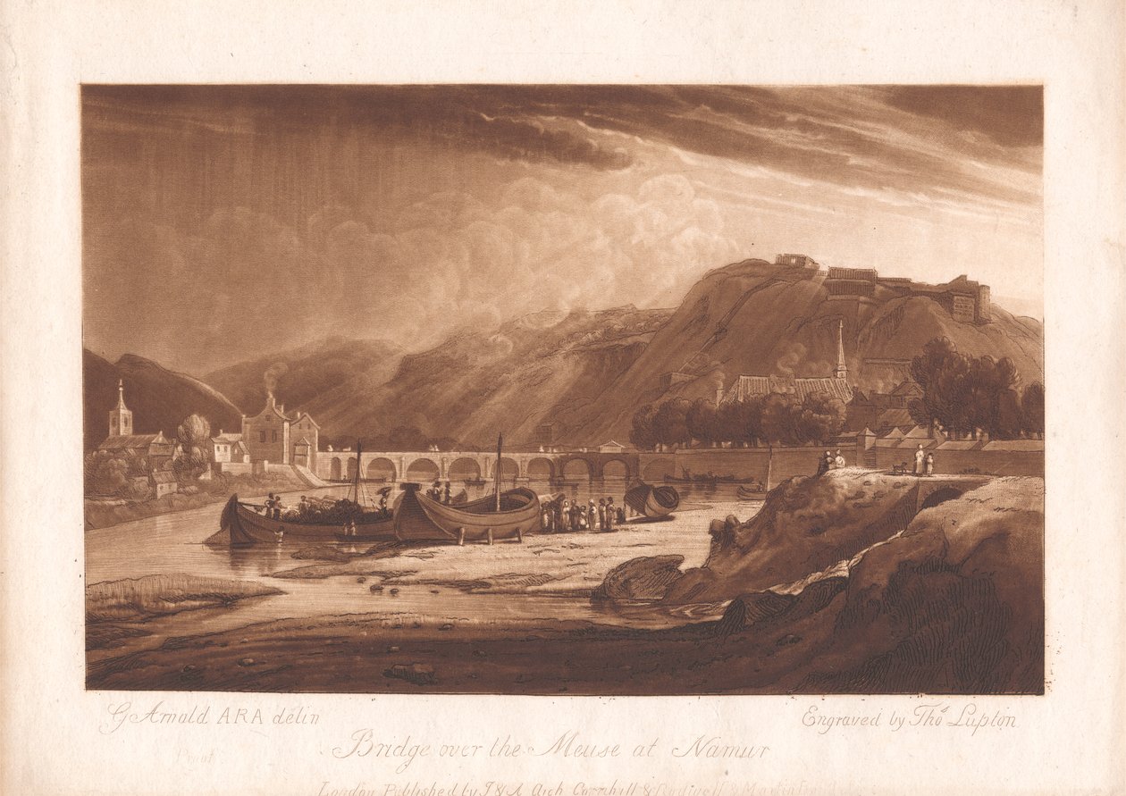 Bron över Meuse i Namur av Thomas Goff Lupton