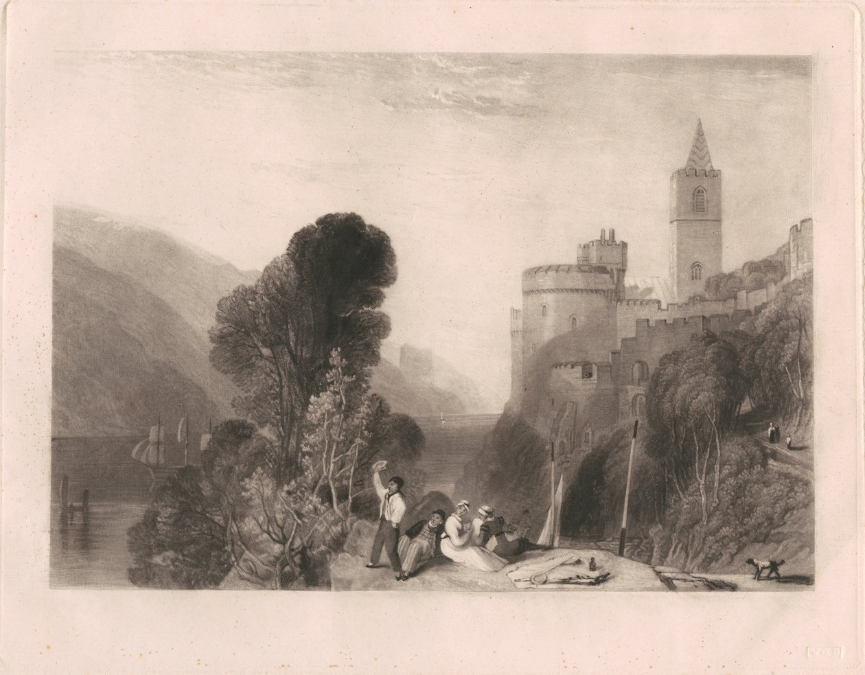 Dartmouth Castle, vid floden Dart av Thomas Goff Lupton
