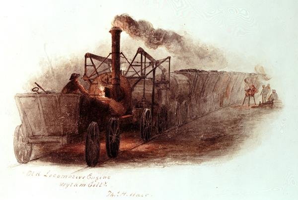 Gammal lokmotor, Wylam Colliery av Thomas H. Hair