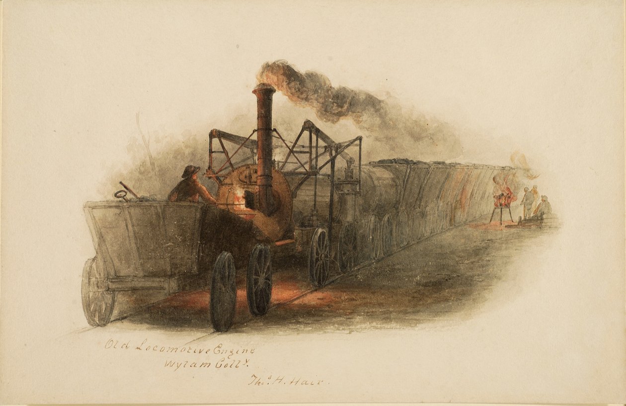 Gammal lokmotor, Wylam Colliery av Thomas H. Hair
