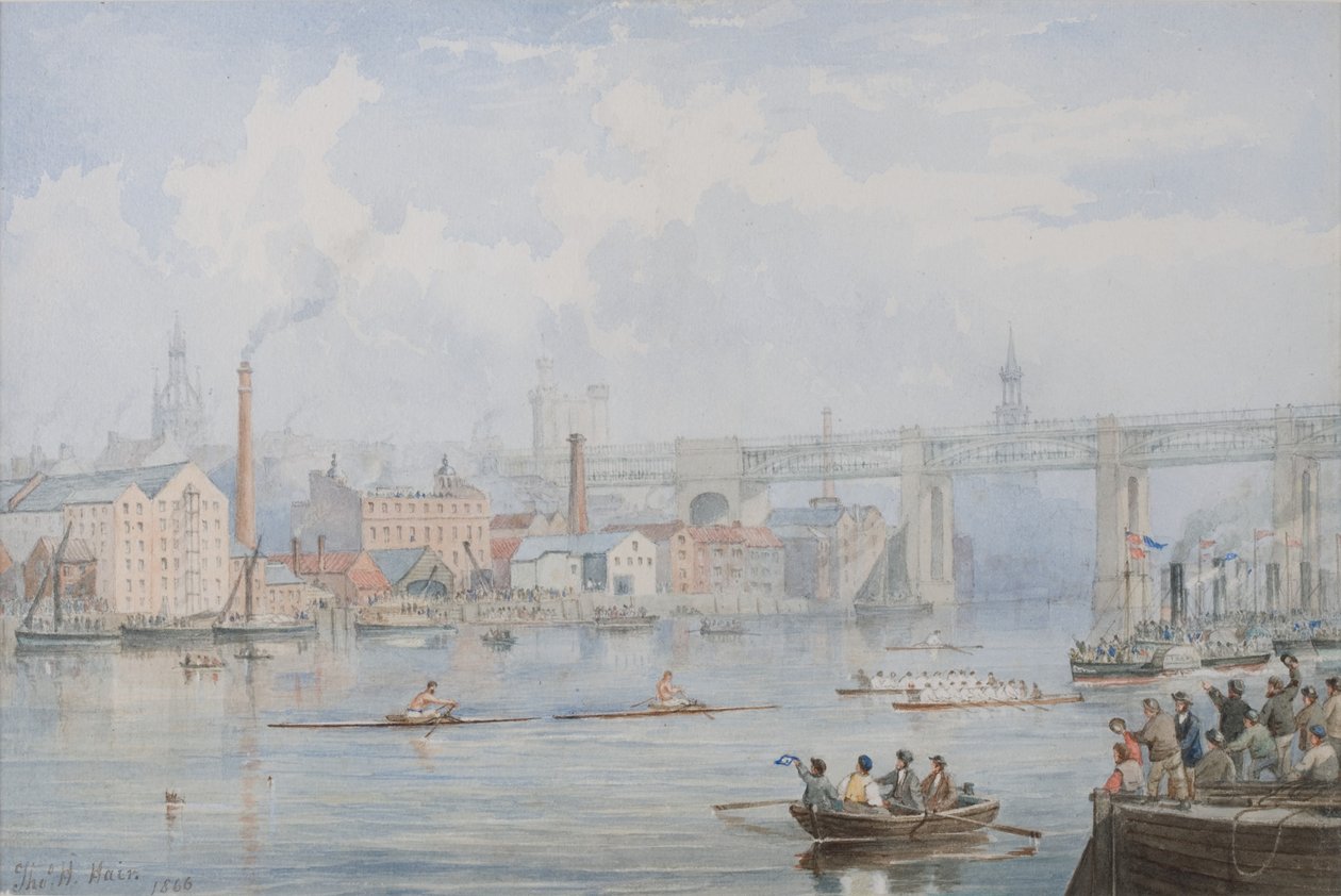 The Great International Sculling Match (kroppsfärg) av Thomas H. Hair