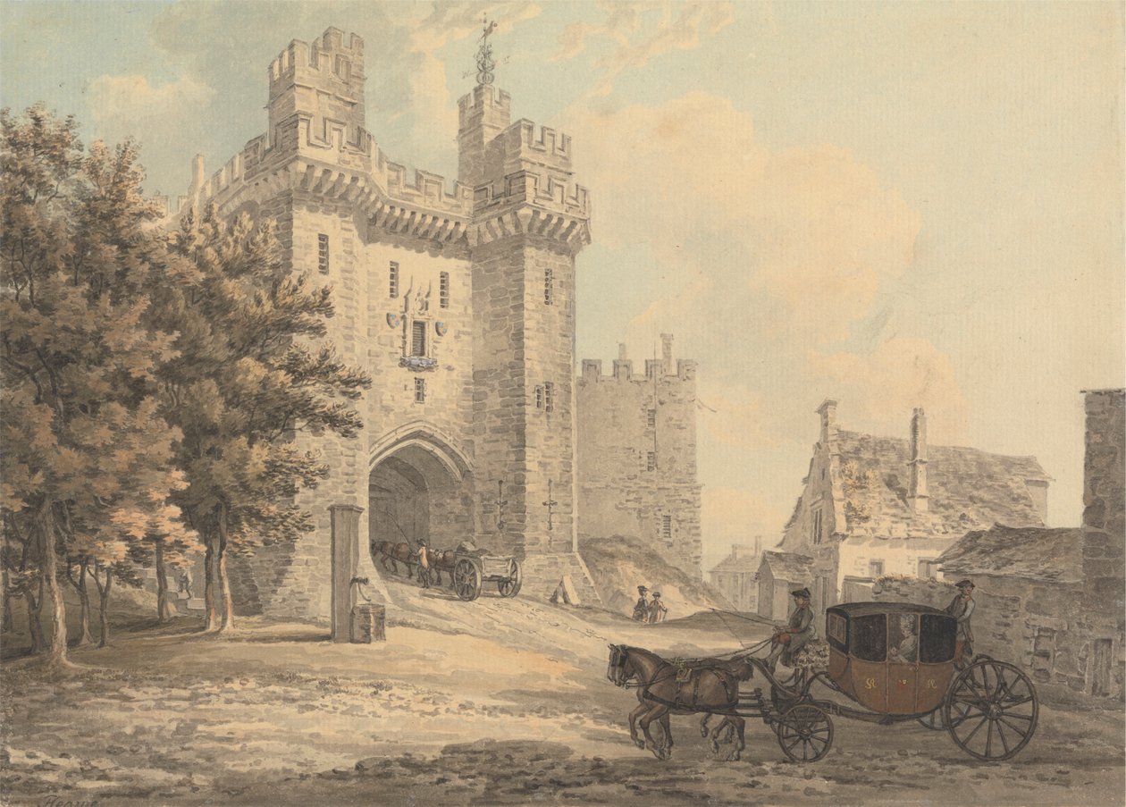 Porten till Lancaster Castle av Thomas Hearne