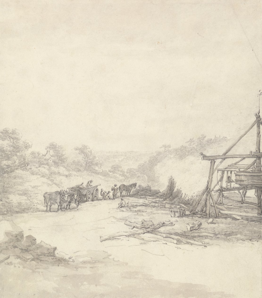 Lossar Pit Props vid Coalbrookdale av Thomas Hearne