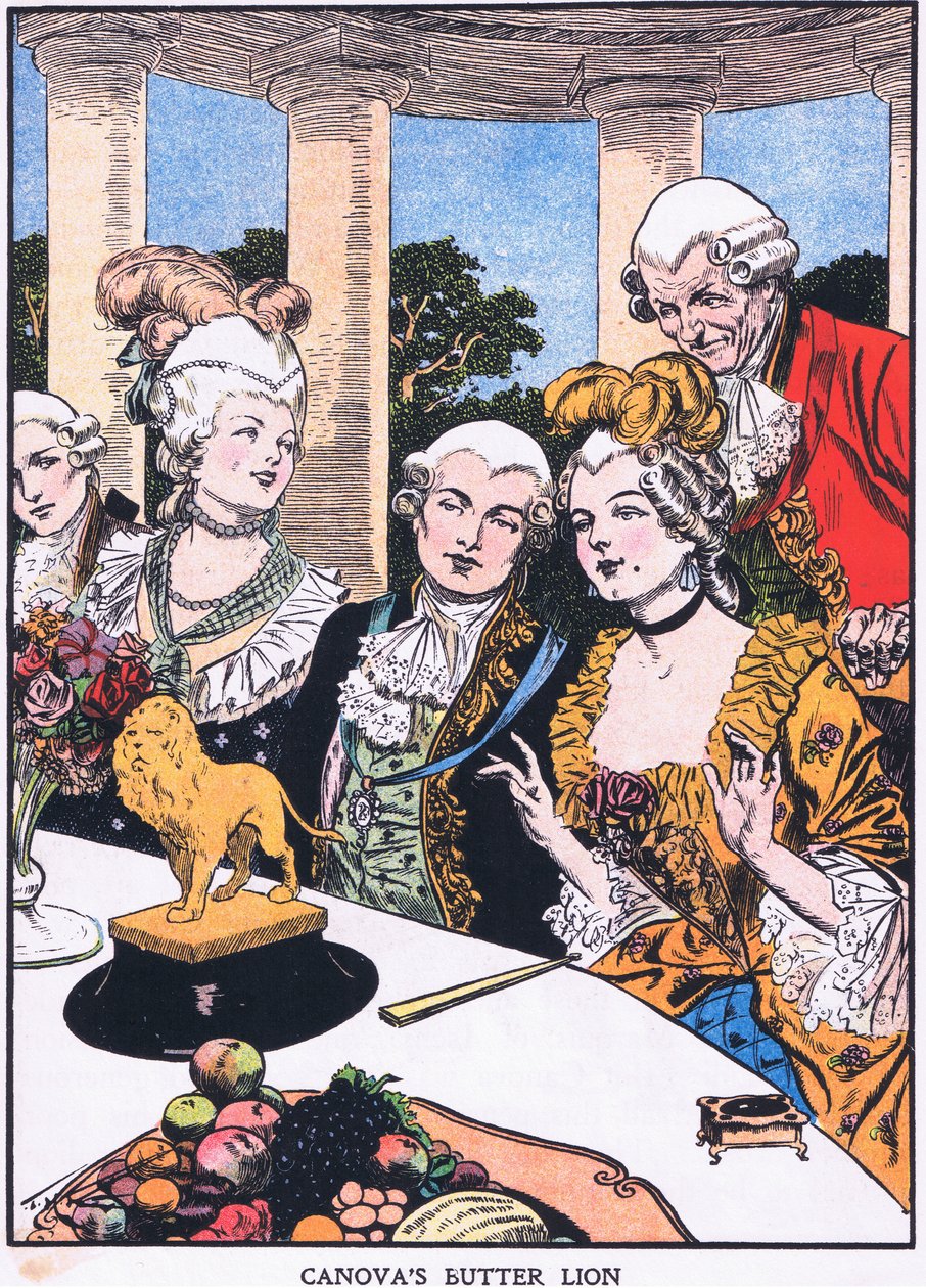 Canovas smörlejon (färglitografi) av Thomas Heath Robinson