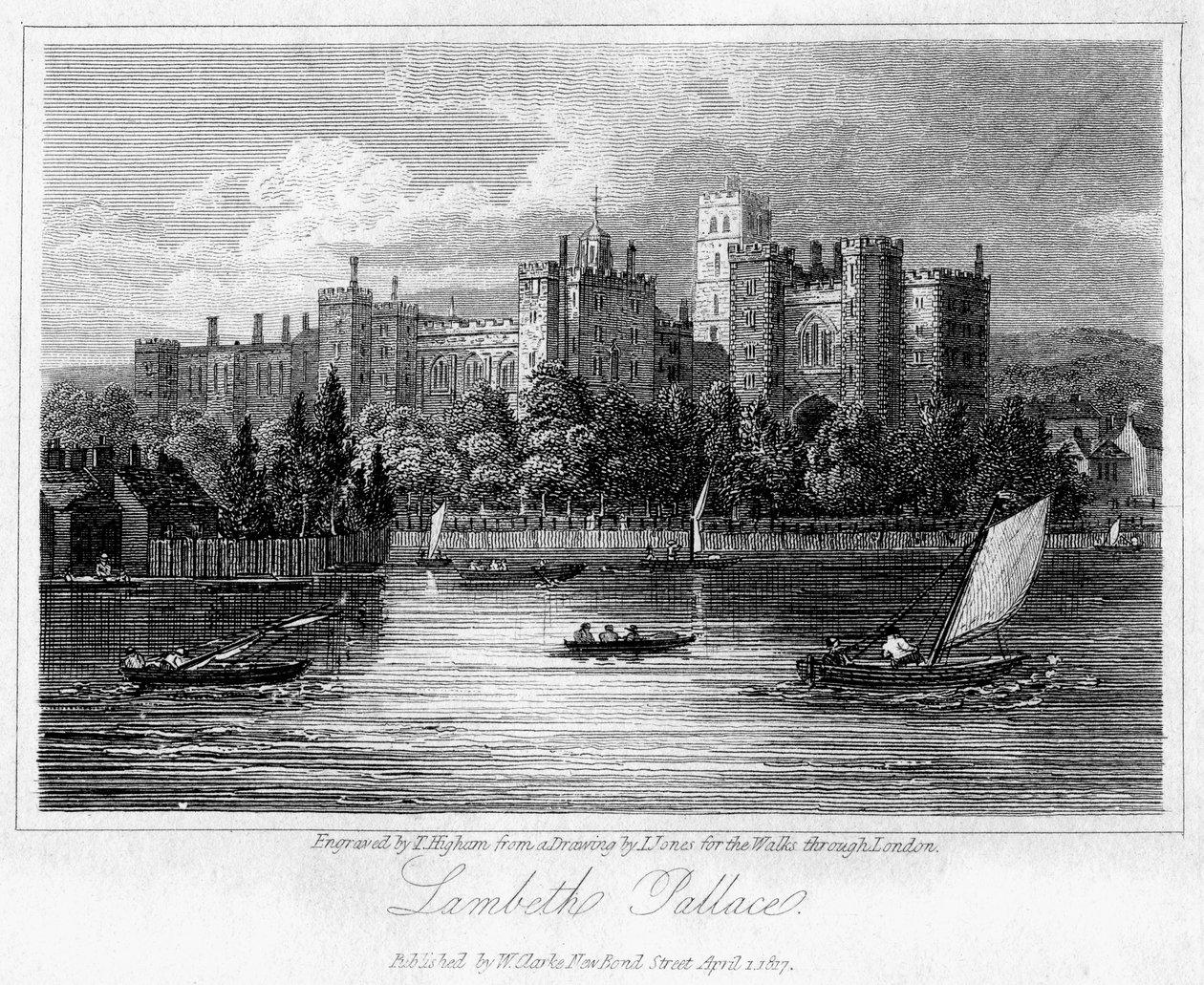 Lambeth Palace, London, 1817. av Thomas Higham