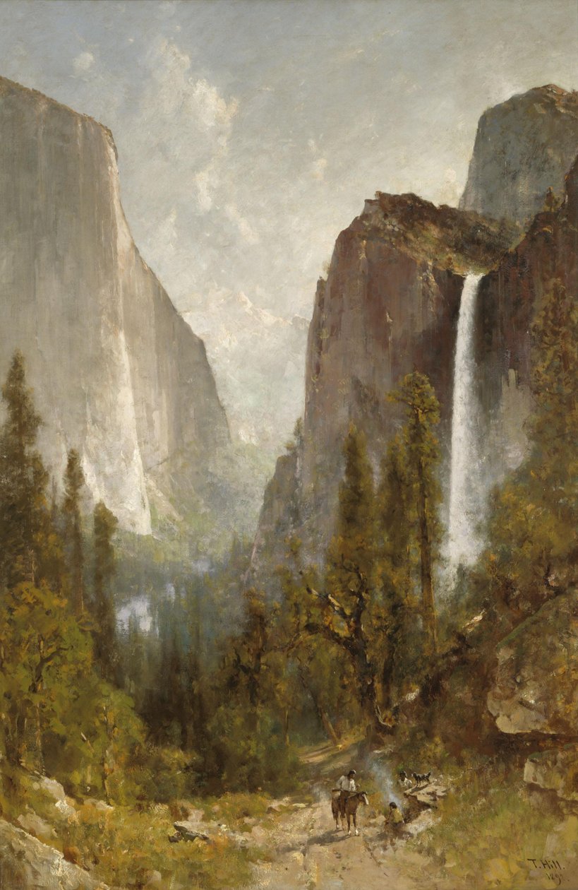 Bridal Veil Falls, Yosemite Valley av Thomas Hill