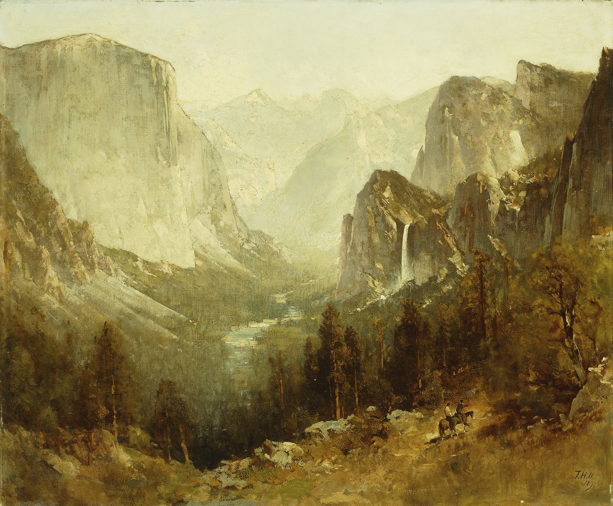 Jakt i Yosemite, 1890 av Thomas Hill