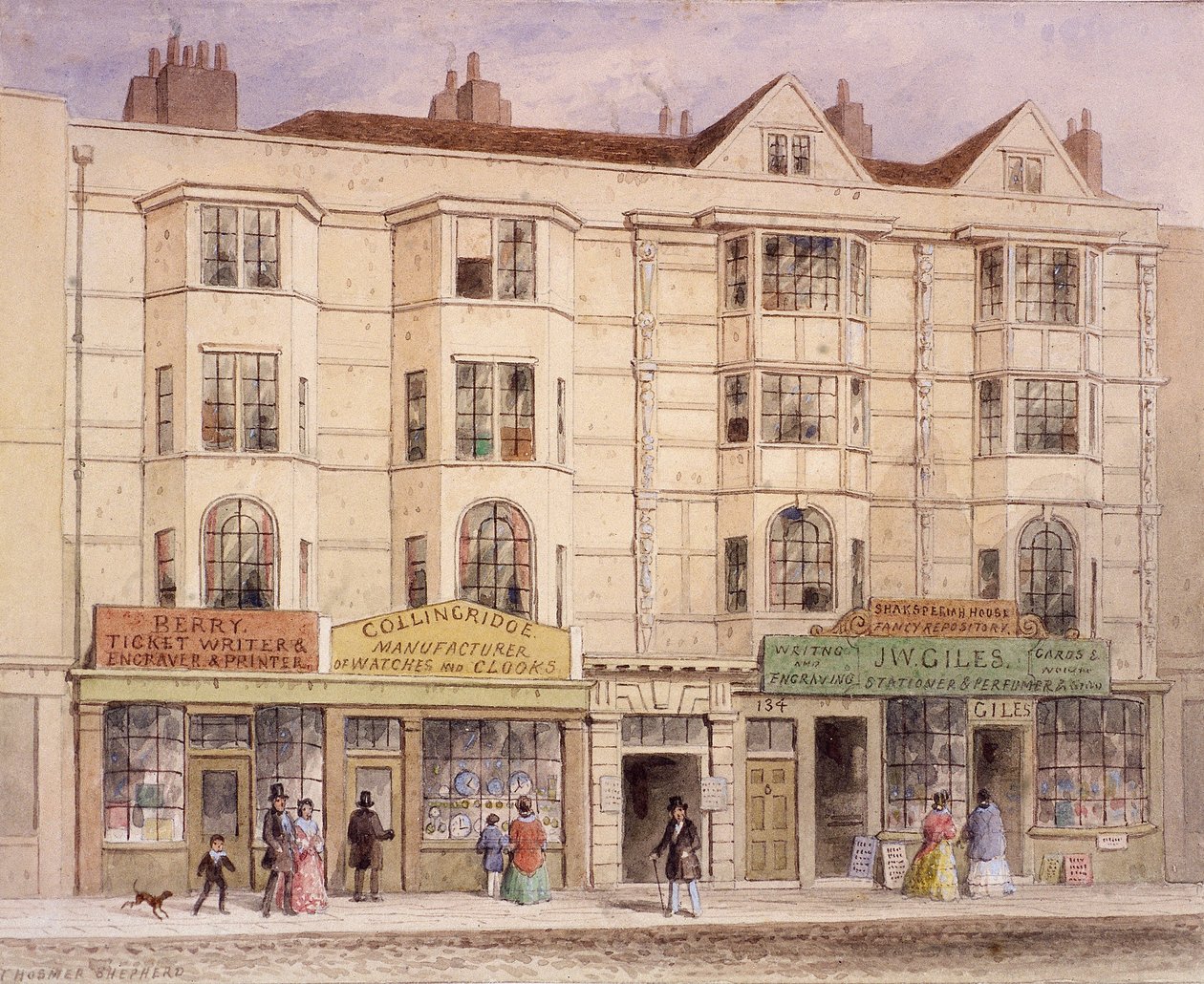 Aldersgate Street, London, 1851 av Thomas Hosmer Shepherd