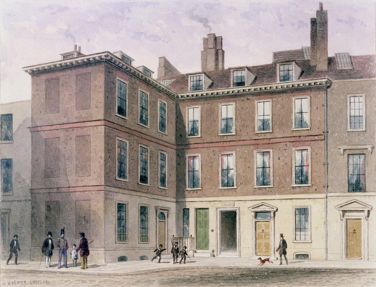 Domare Jeffreys hus, 1853 av Thomas Hosmer Shepherd