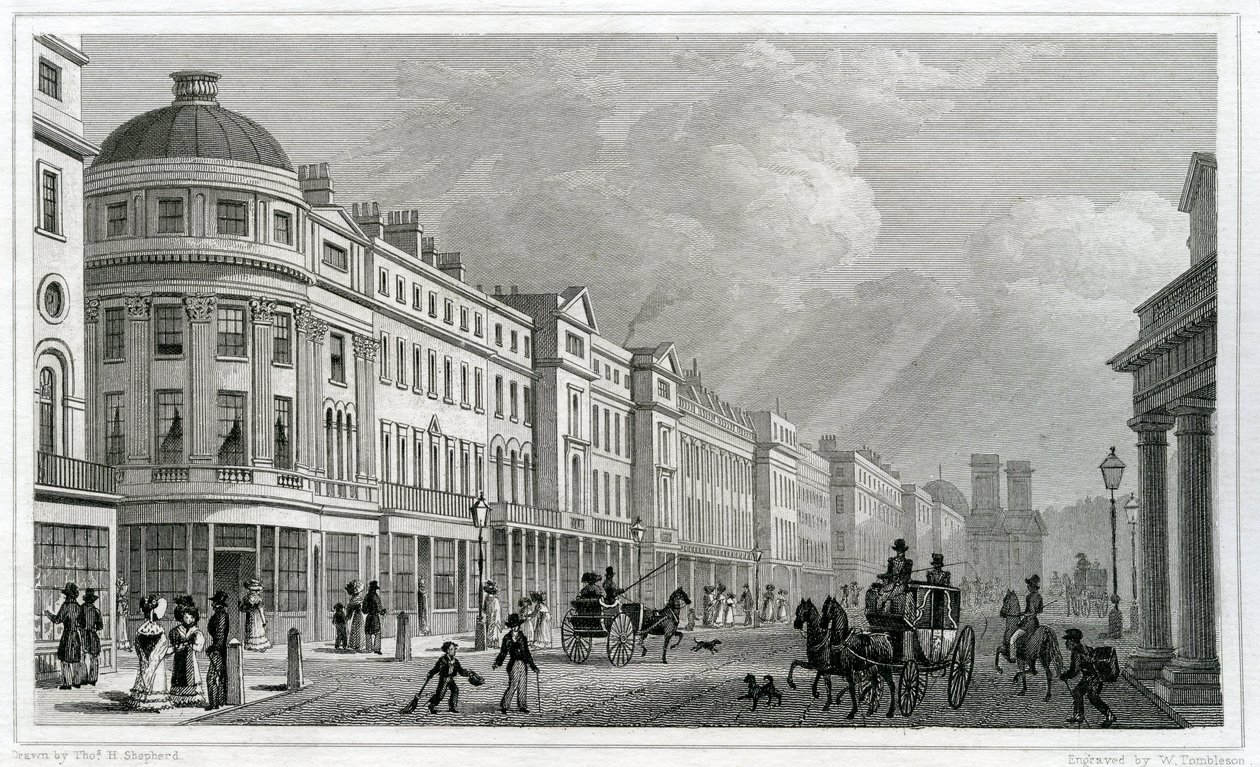 Regent Street, London, från Quadrant av Thomas Hosmer Shepherd