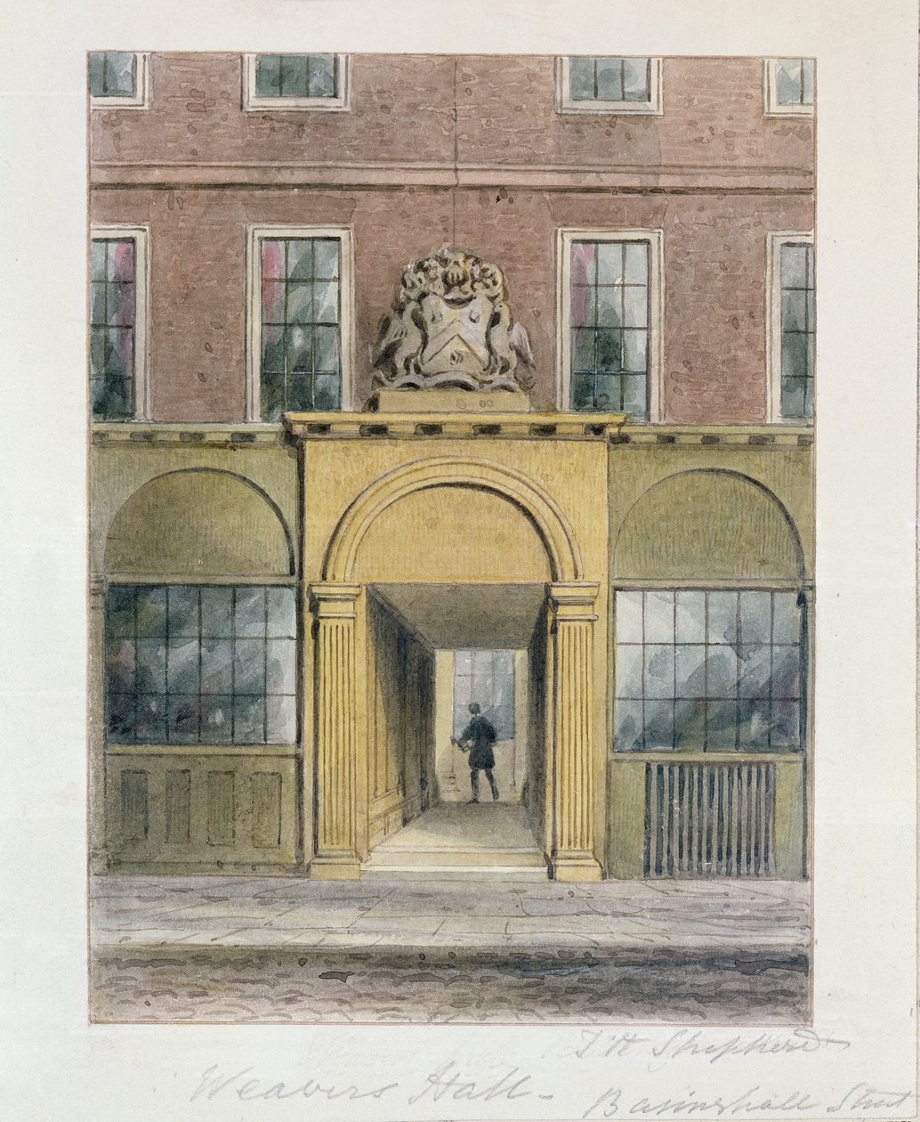Ingången till Weavers Hall, 1854 av Thomas Hosmer Shepherd