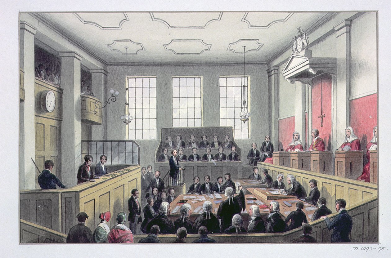 The Old Bailey, London (interiör) av Thomas Hosmer Shepherd