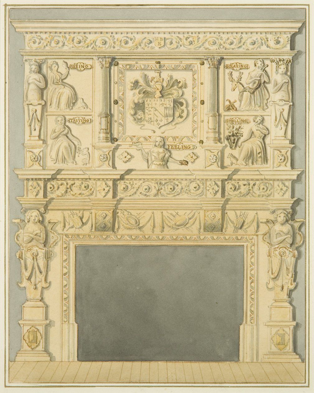 Skorstensstycke av Thomas Leeson the Elder Rowbotham