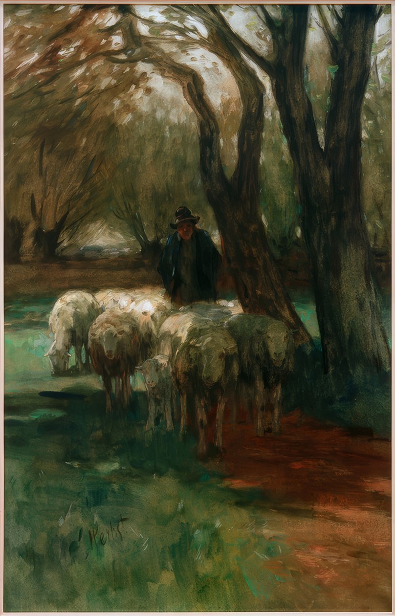 Herde med flock av Thomas Ludwig Herbst