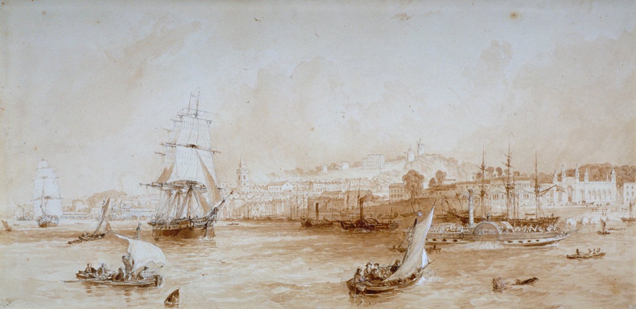 Gravesend, Kent, c1830 av Thomas Mann Baynes