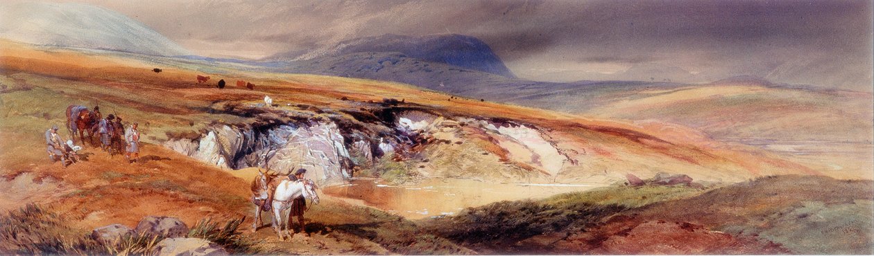 Ett höglandslandskap (bodycolour) av Thomas Miles II Richardson