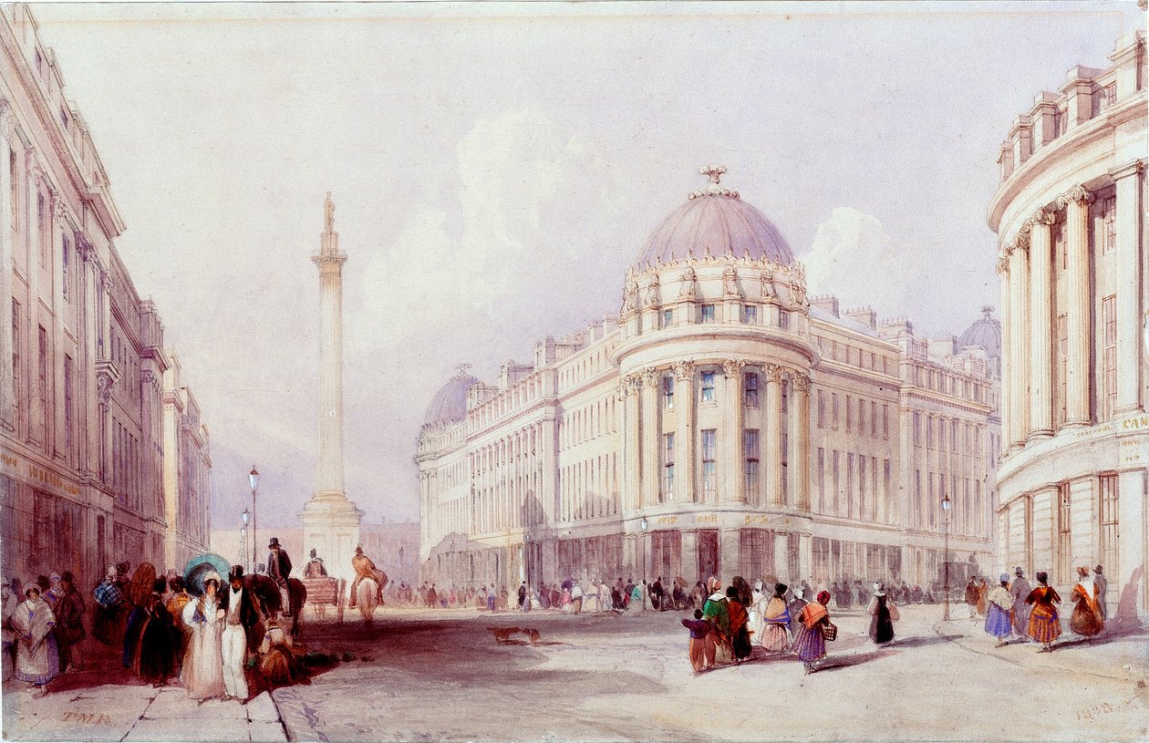 Grainger Street, Newcastle upon Tyne (kroppsfärg) av Thomas Miles Richardson