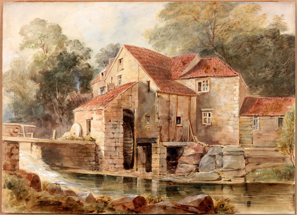 The Mill, Jesmond Dene (kroppsfärg) av Thomas Miles Richardson