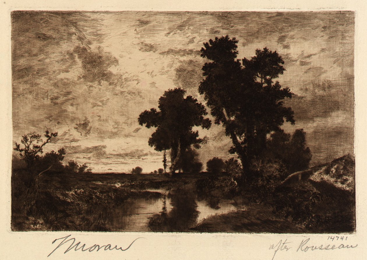 (Landskap) av Thomas Moran