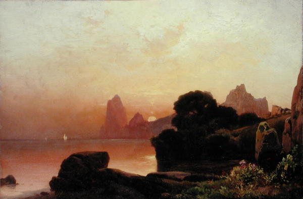 En sommarmorgonkust (olja) av Thomas Moran