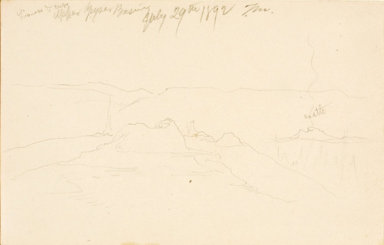 Lejoninna och ungar, Upper Geyser Basin av Thomas Moran