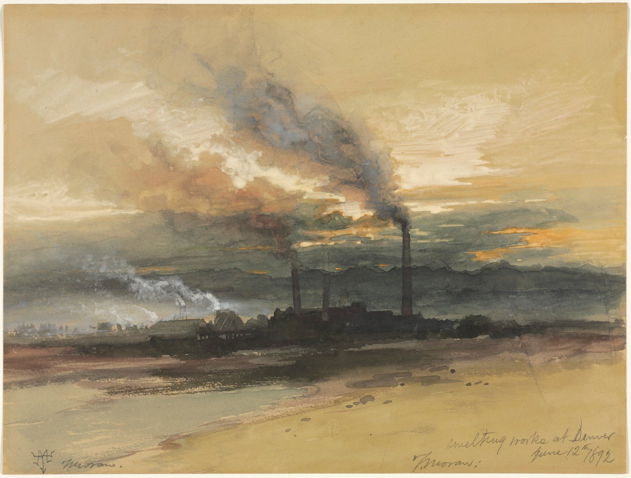 Smältverk i Denver av Thomas Moran