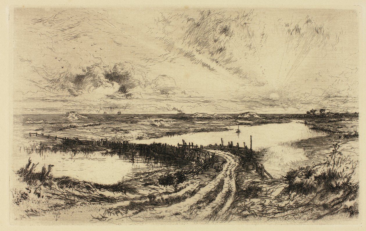 Sunrise—The Pond, East Hampton av Thomas Moran