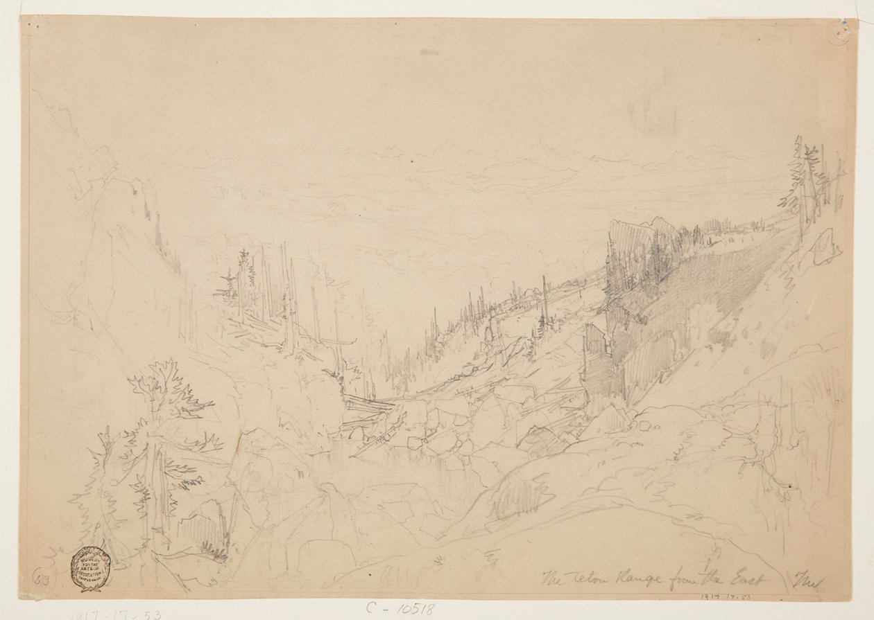 Teton Range från öst av Thomas Moran