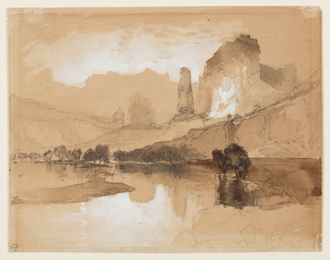 Yellowstone nedanför fallen av Thomas Moran