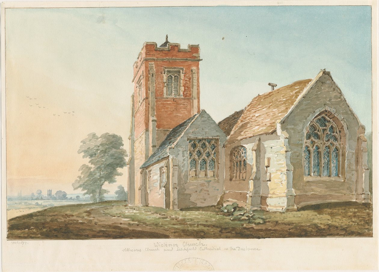 Wichnor Church: akvarellmålning av Thomas Peploe Wood