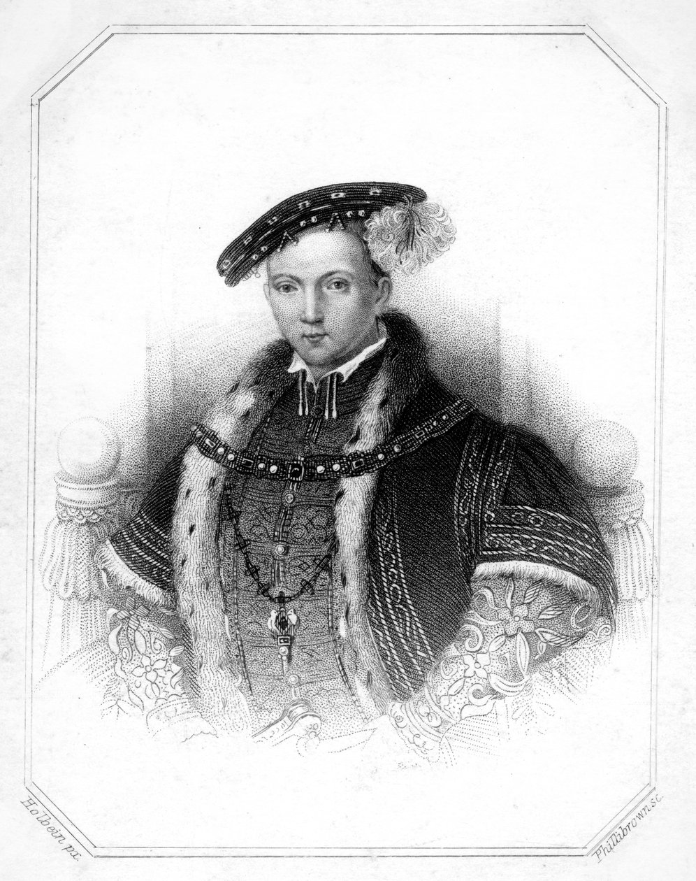 Edward VI, kung av England, 1800-talet. av Thomas Phillibrown