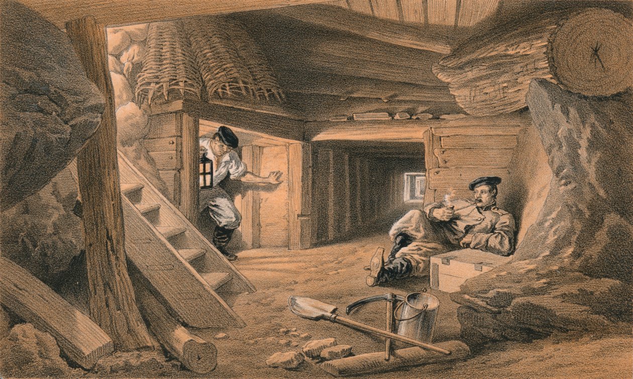 Gruva i Bastion du Mat, 1856 av Thomas Picken