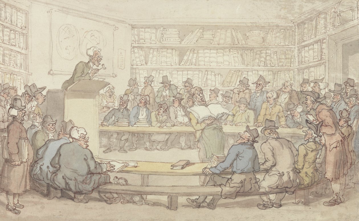 En bokauktion av Thomas Rowlandson