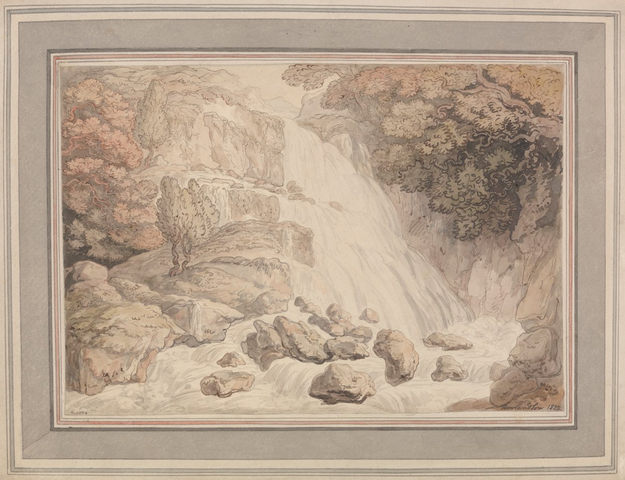 Ett högt vattenfall av Thomas Rowlandson