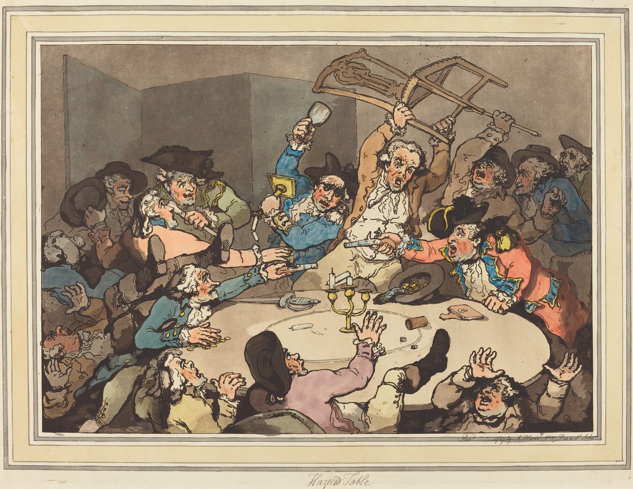 En kick-up vid ett riskbord av Thomas Rowlandson