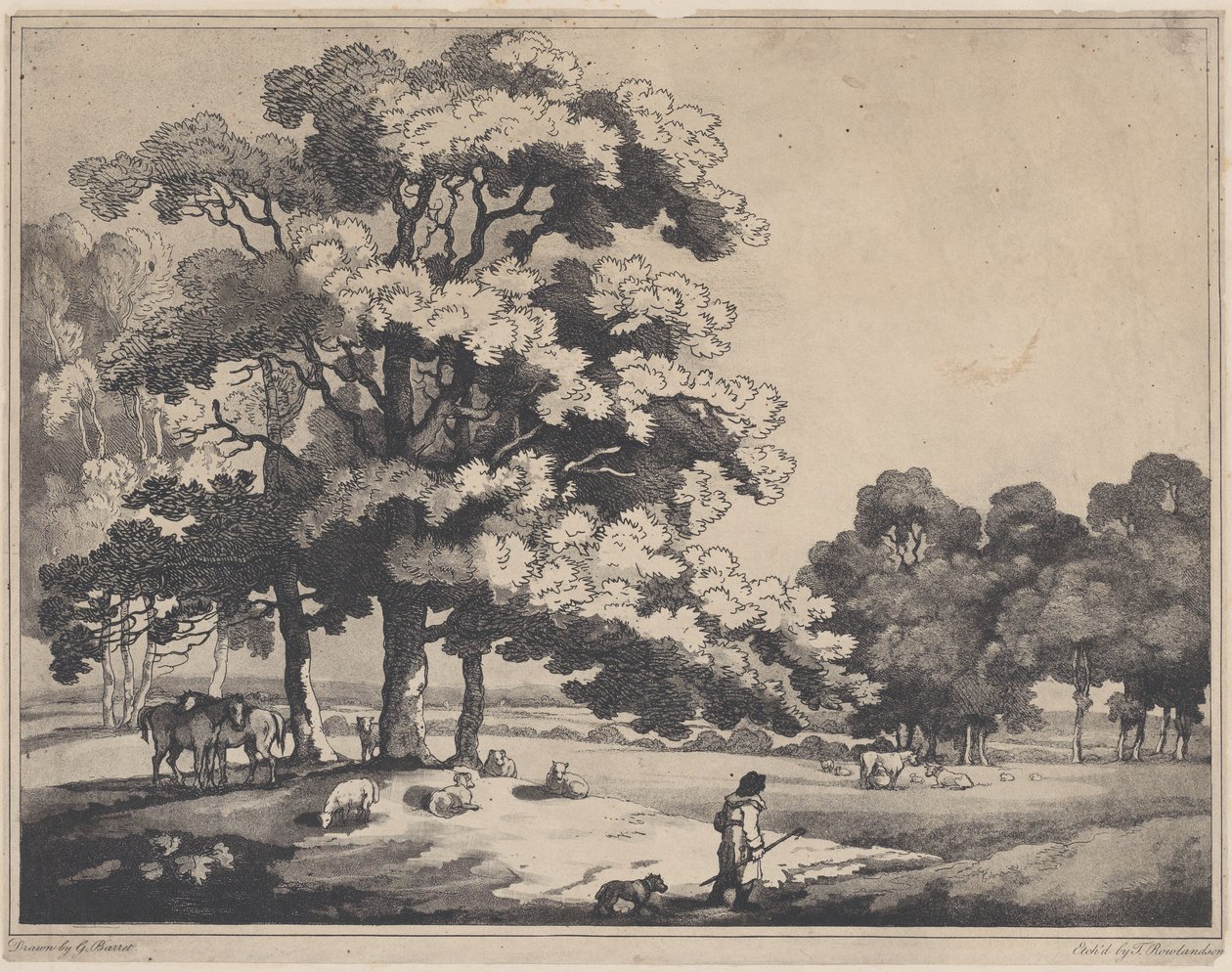 Ett parklandskap, 1783-89., 1783-89. av Thomas Rowlandson