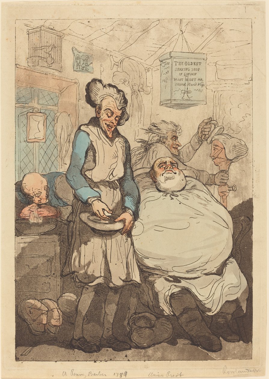 En Penny Barber av Thomas Rowlandson