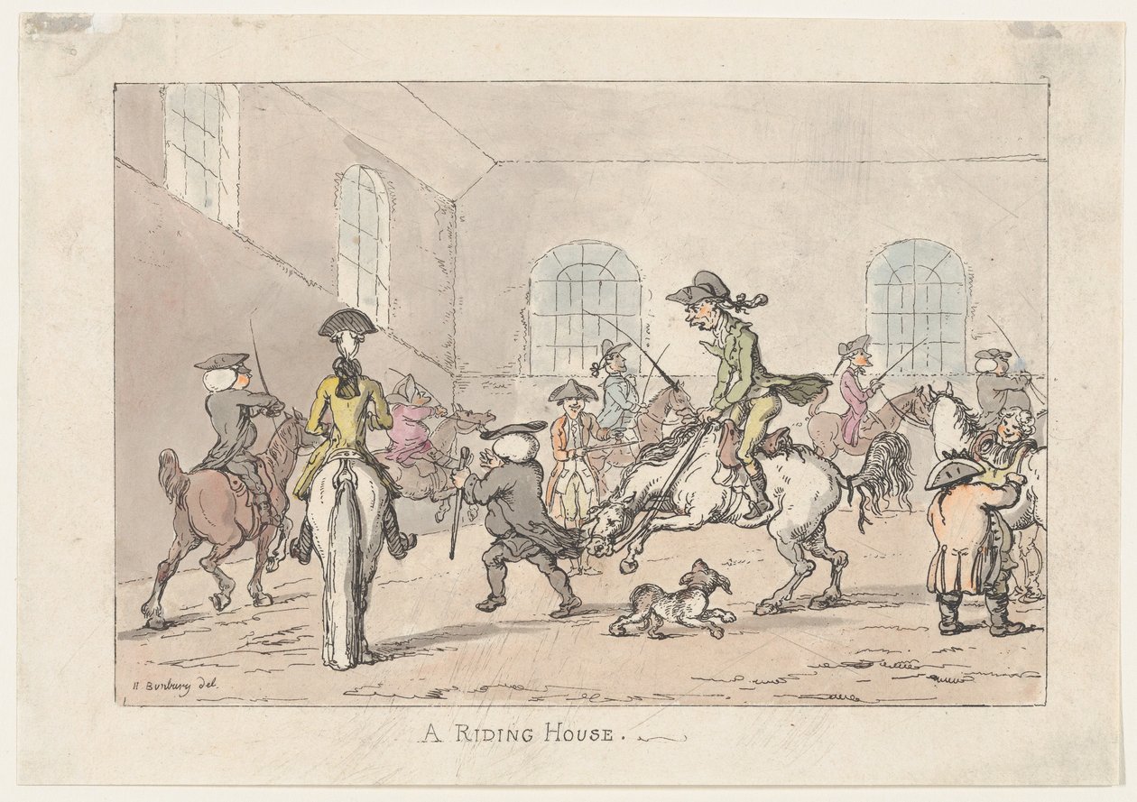 Ett ridhus, 1799 ., 1799 . av Thomas Rowlandson