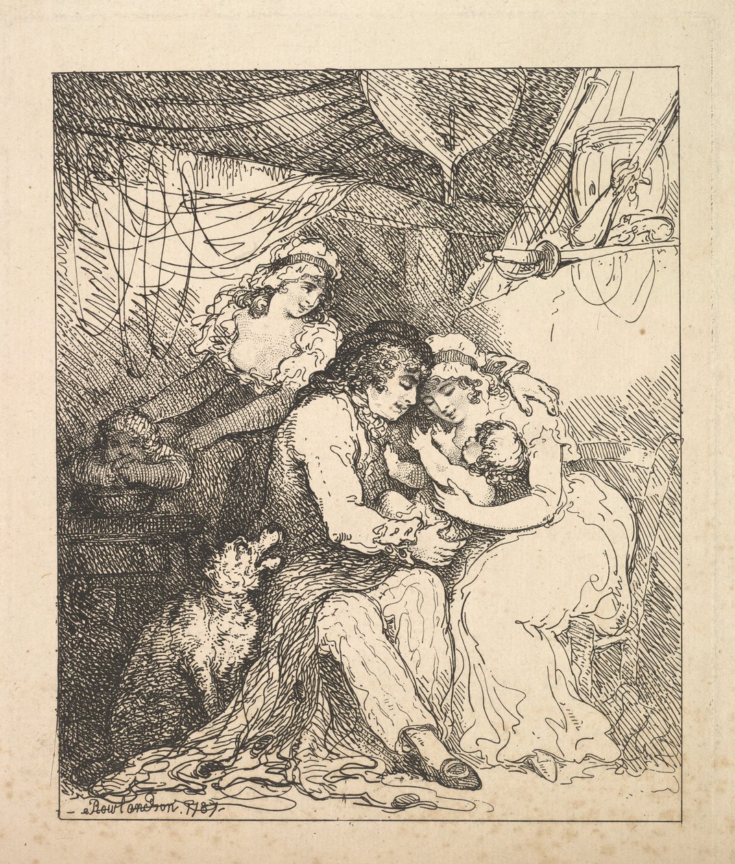 En sjömansfamilj, 1787. av Thomas Rowlandson